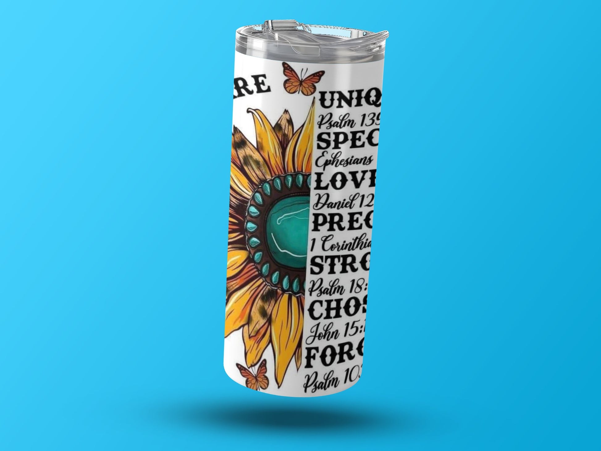 Inspiring Quotes Sunflower Butterfly Tumbler product