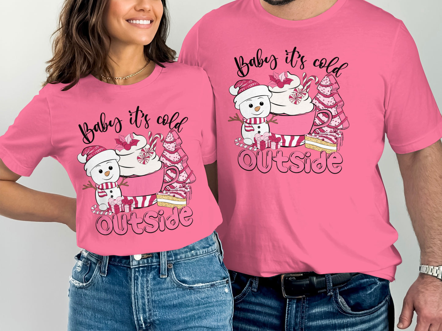 Baby It's Cold Outside Snowman Matching Shirts