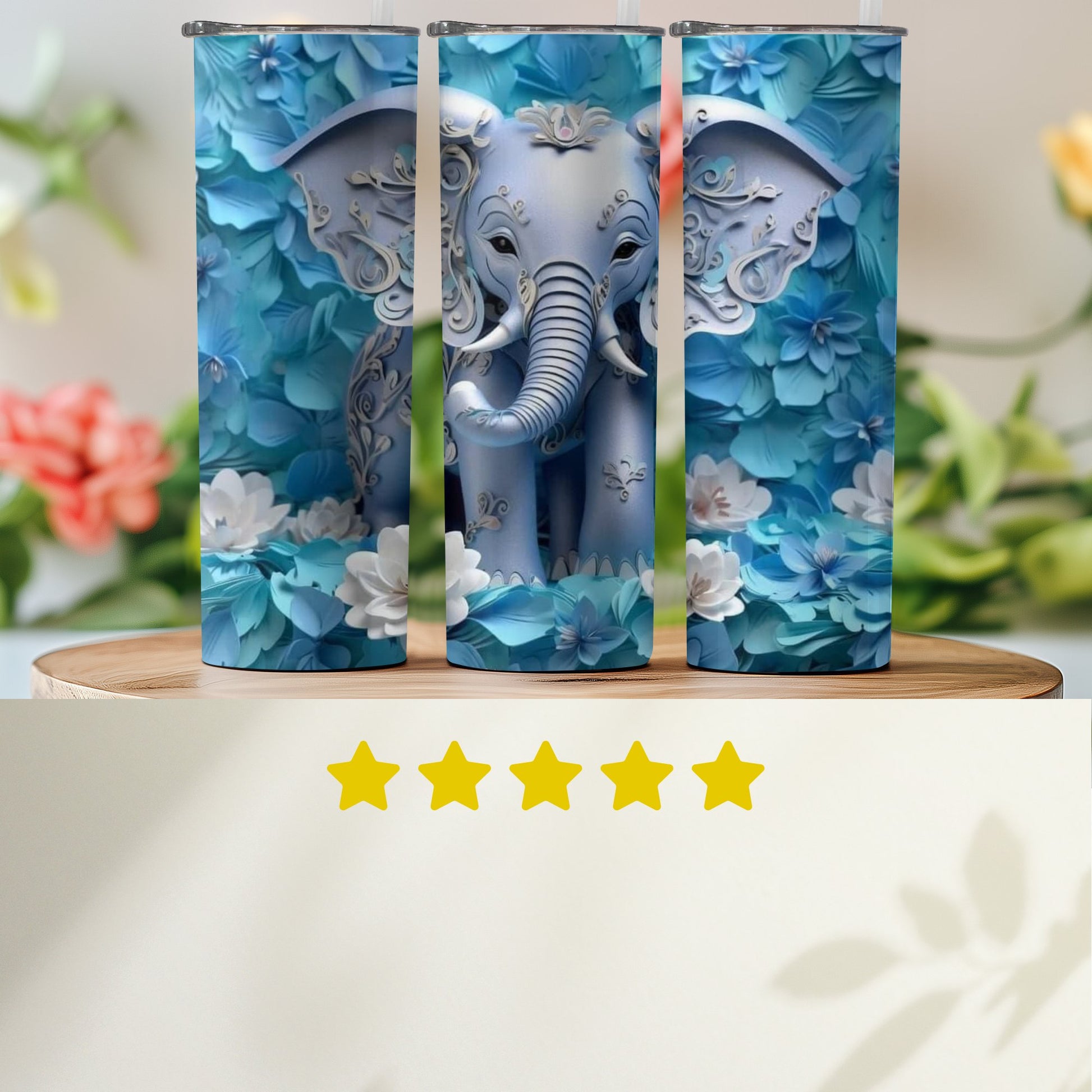 Beautiful Elephant Tumbler Vibrant Art Design product