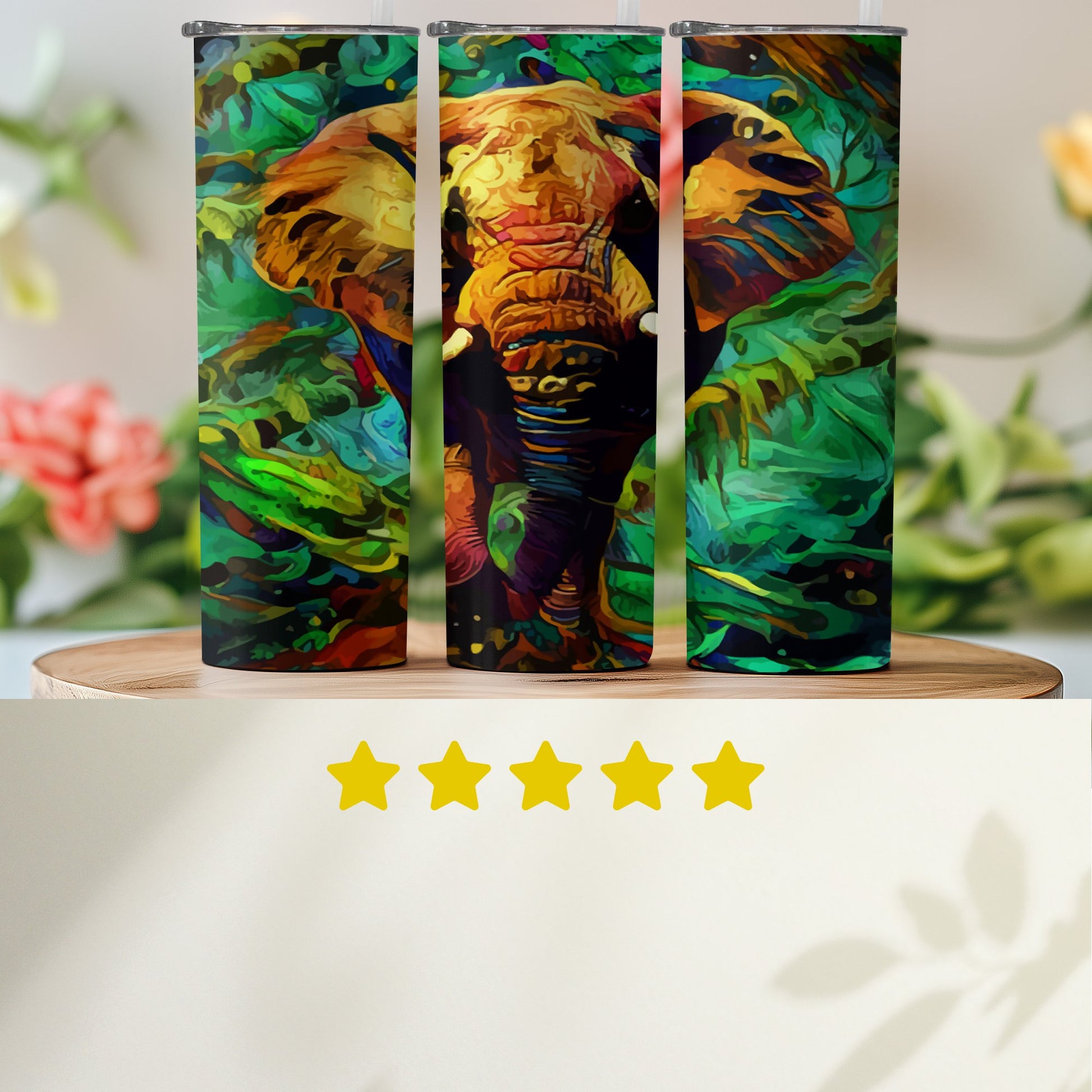 Colorful Elephant Art Insulated Tumbler product