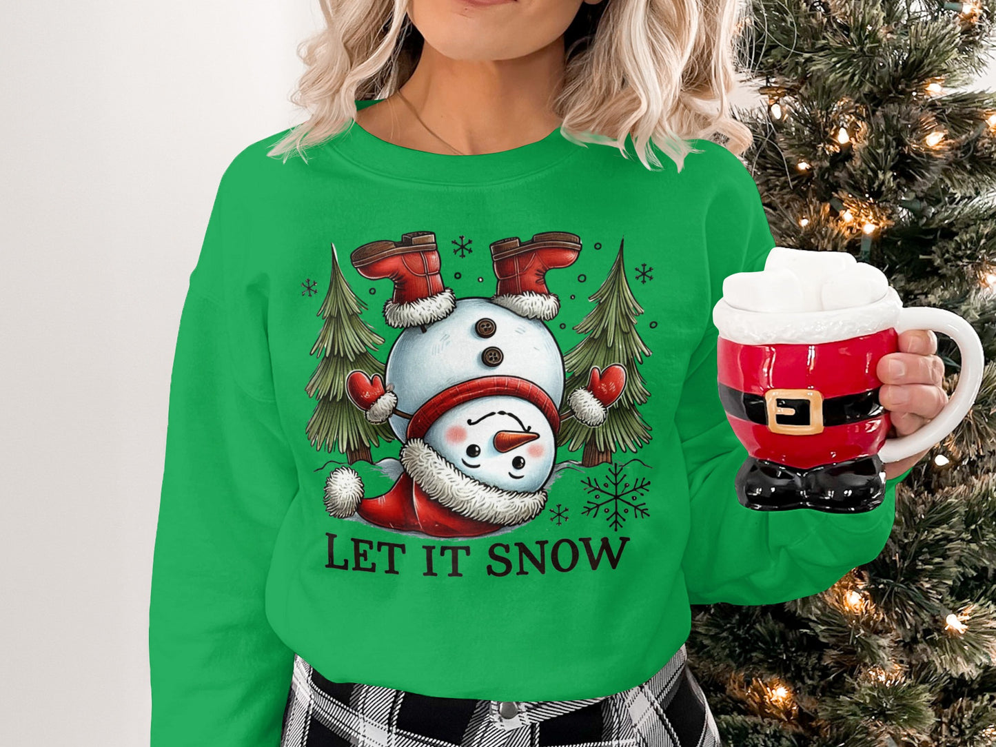 Let It Snow Snowman Christmas Themed Shirt