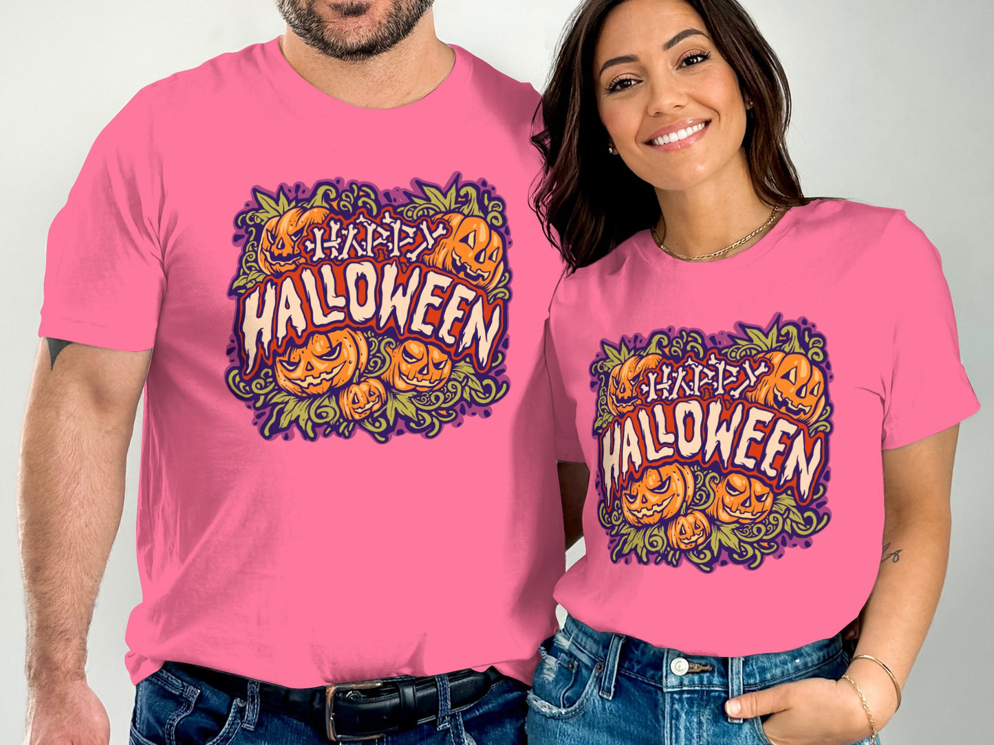 Halloween Themed Pink Graphic Tee Shirt product type