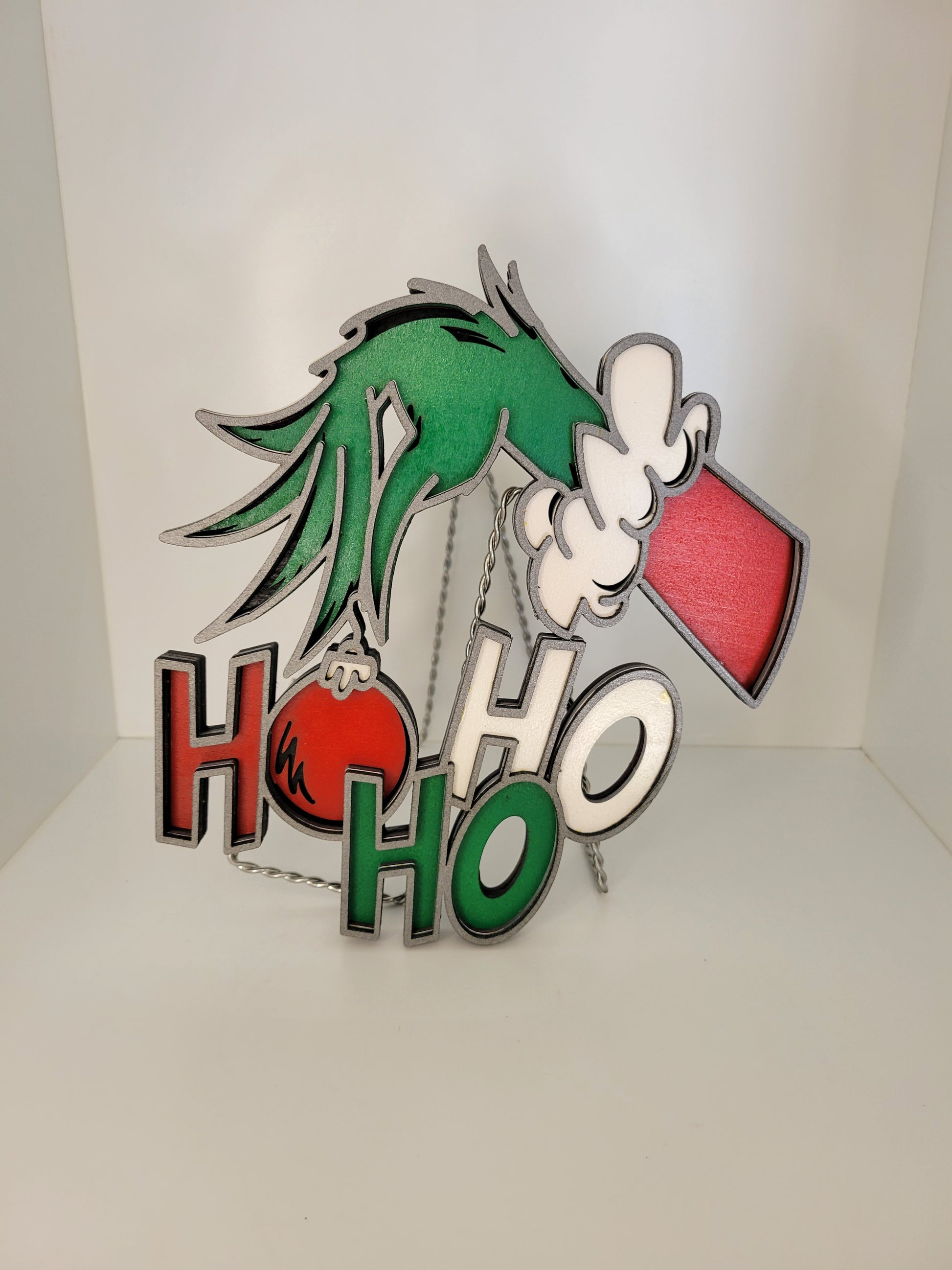 Festive Ho Ho Ho Grinch Holiday Decoration Sign