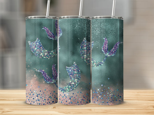 Glitter Tail Mermaid Designed Tumbler product