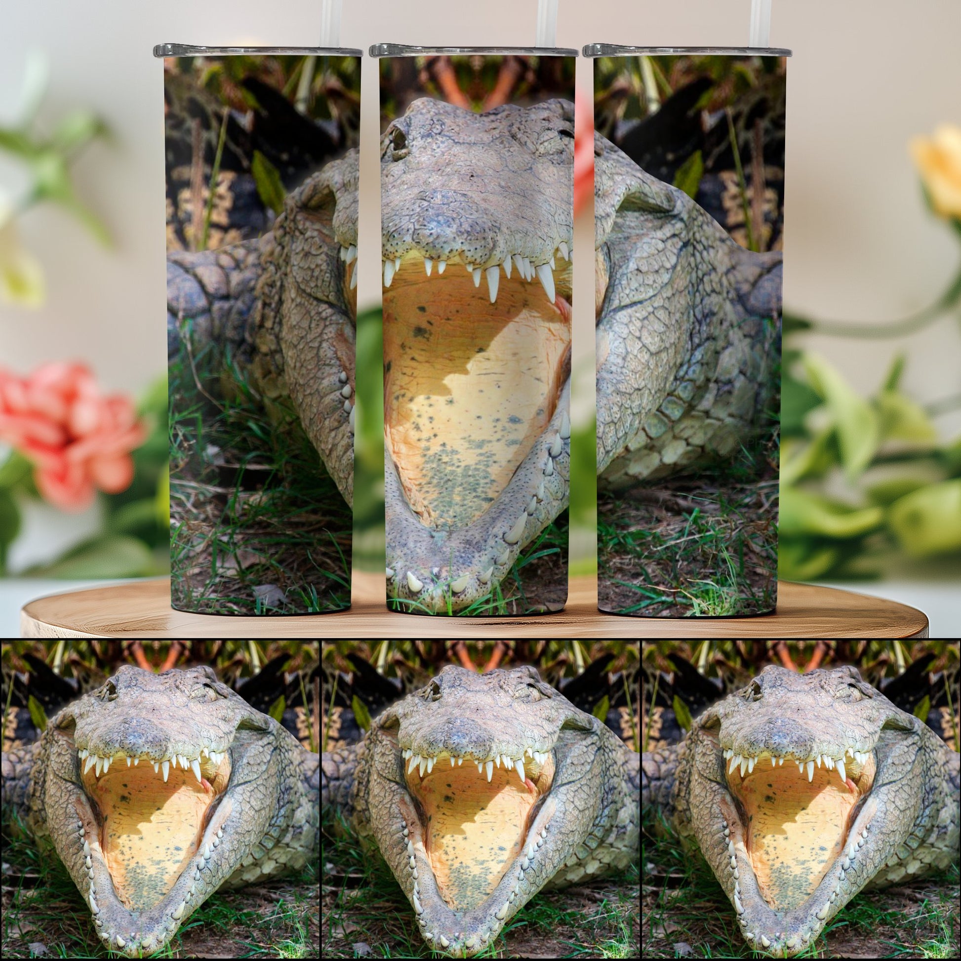 Realistic Crocodile Print Design Tumbler product