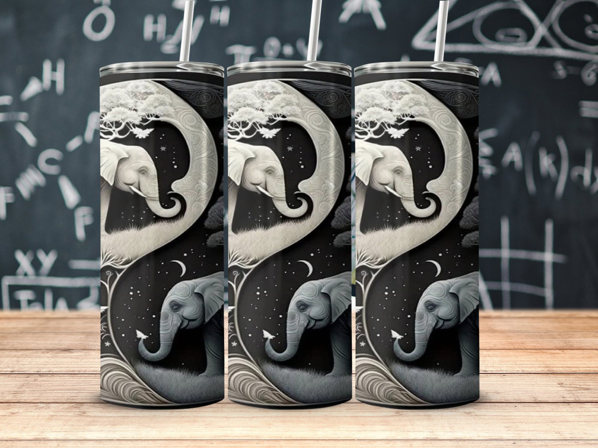 Unique Elephant Art Design on Tumbler Product