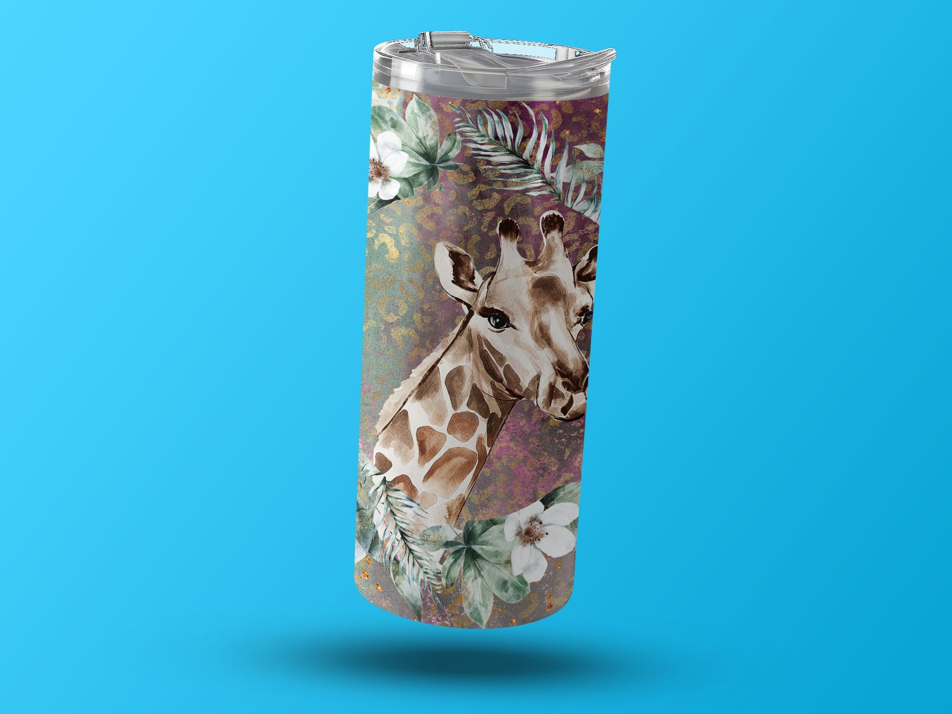 Safari Giraffe Art Floral Design Tumbler product