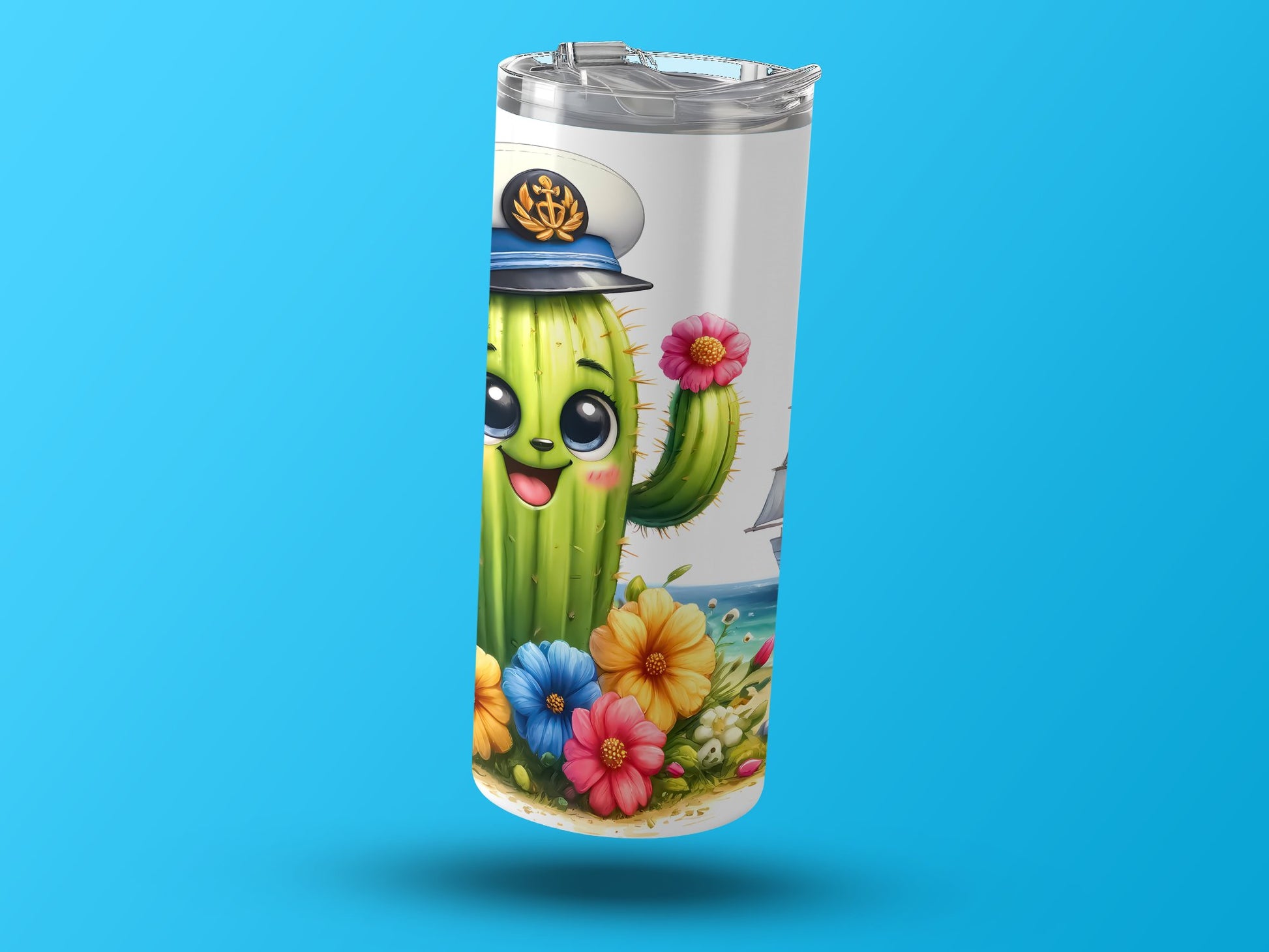 Cute Cactus Sailor Tumbler For Fun Beach Adventures product type