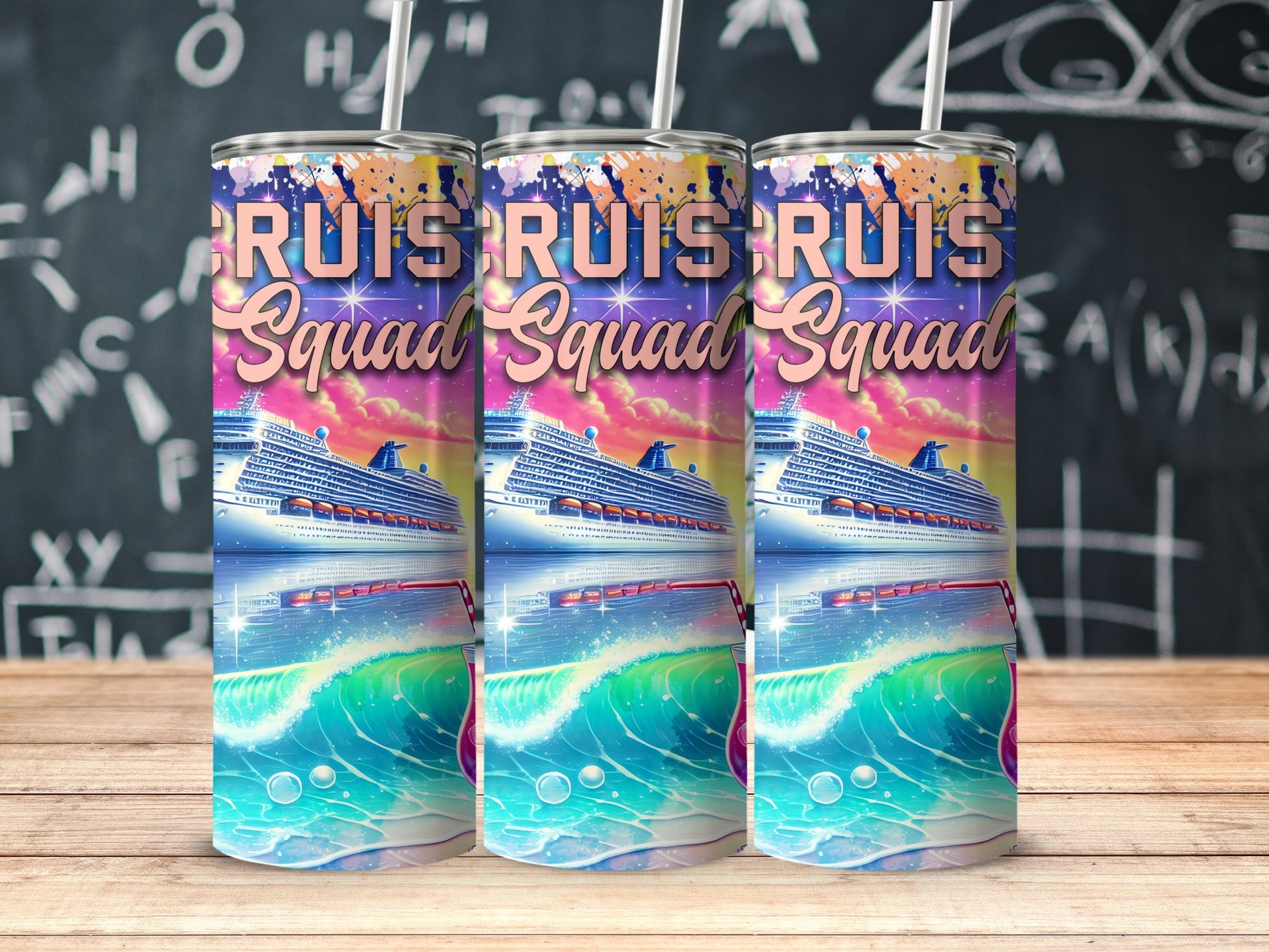 Cruise Squad Graphic Tumbler with Ship and Waves product