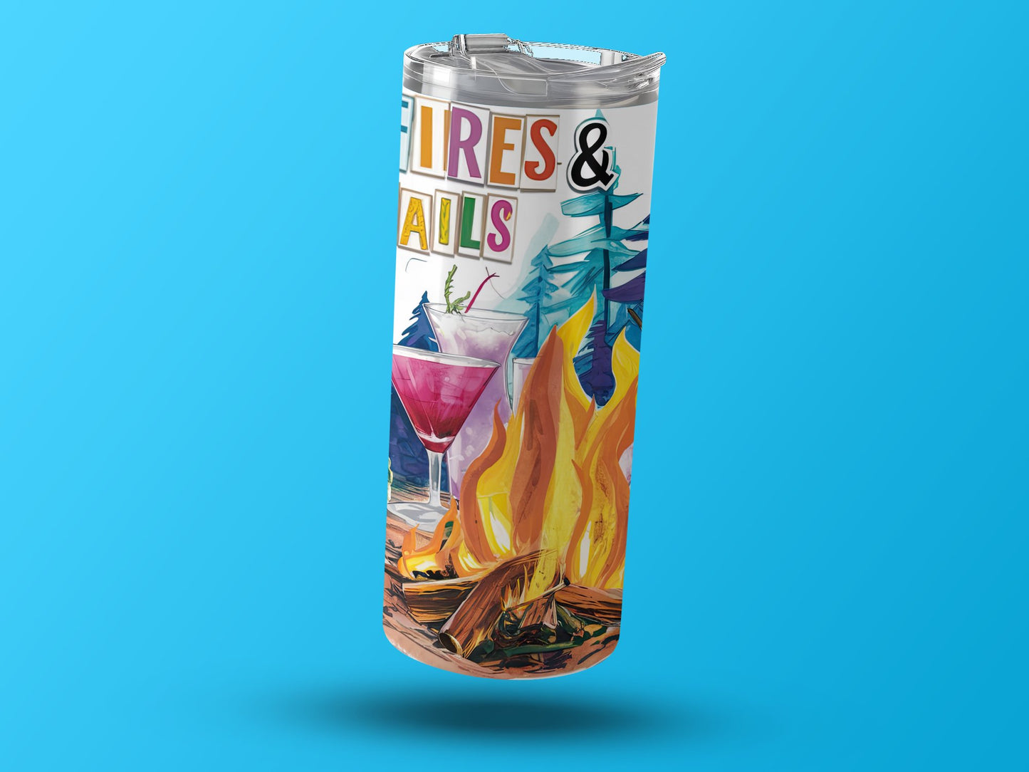 Fires and Cocktails Tumbler with Vivid Campfire Product Type