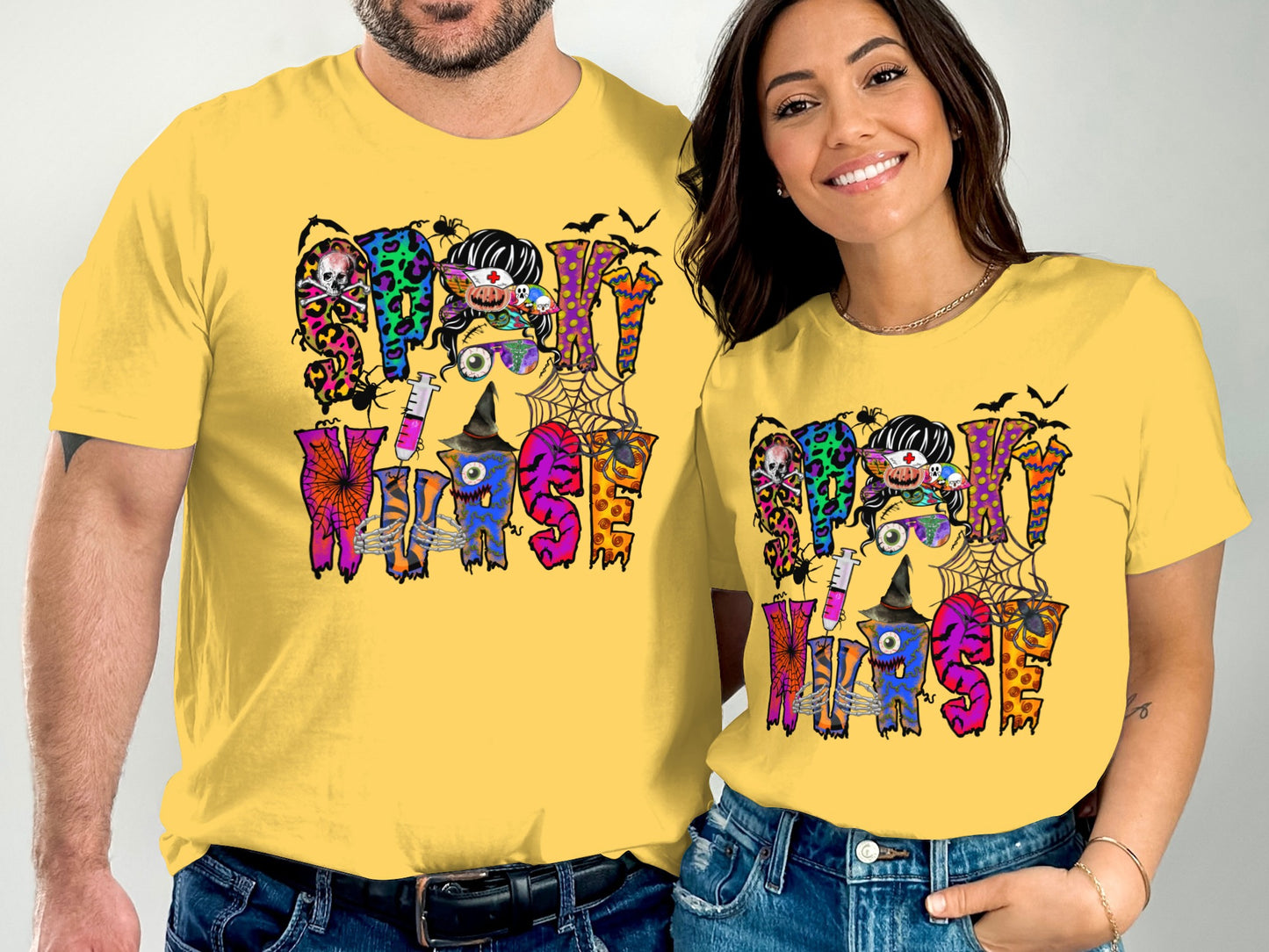 Colorful Spooky Season Monster Graphic T-shirt product