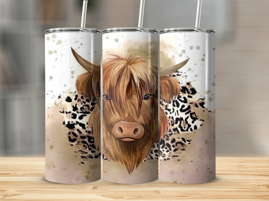 Highland Cow Tumblers with Straws product