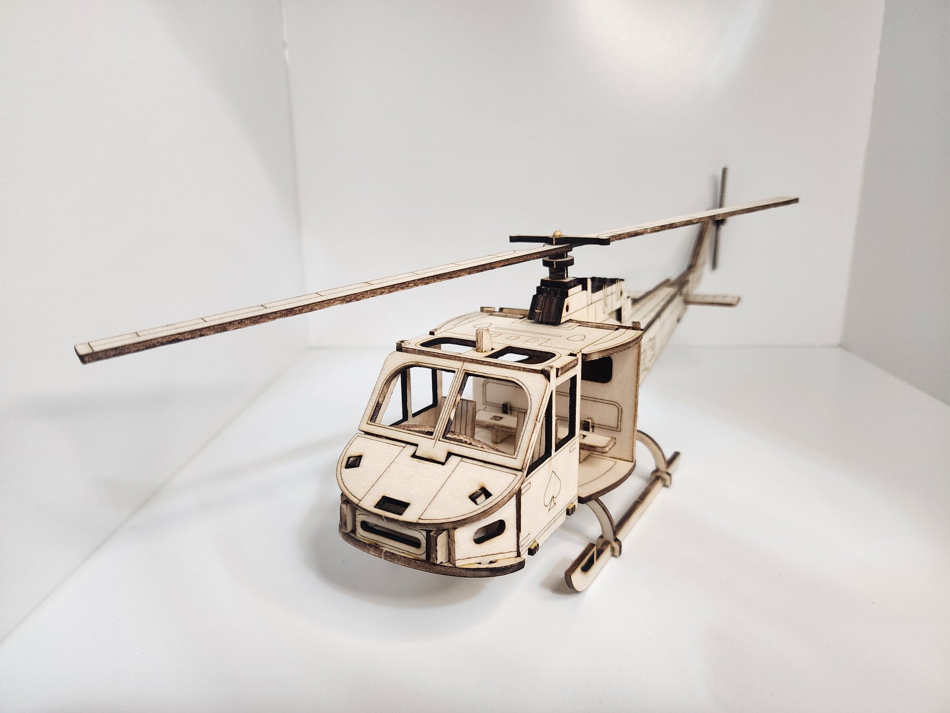 Wooden Helicopter 3D Puzzle DIY Construction Kit