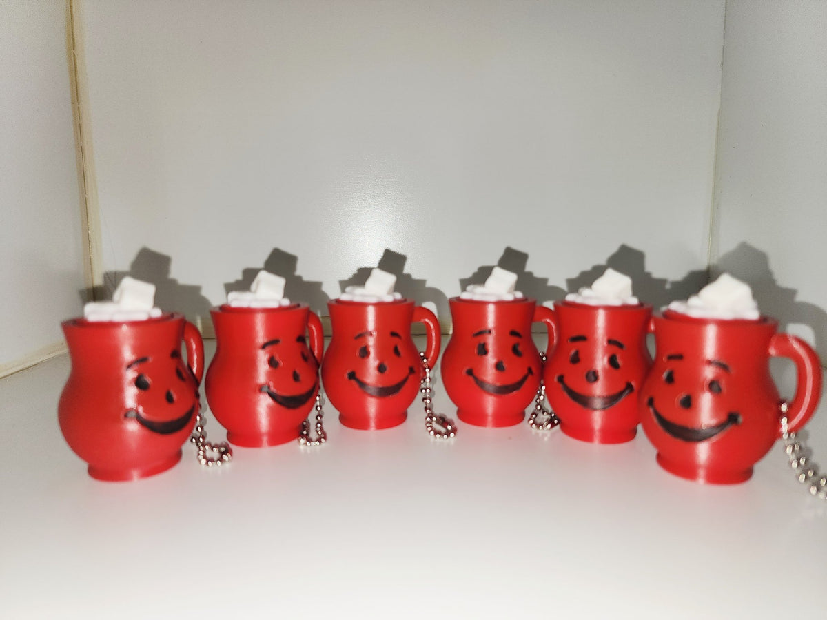 Red Mug Clicker Keychain – 3D Printed Fidget