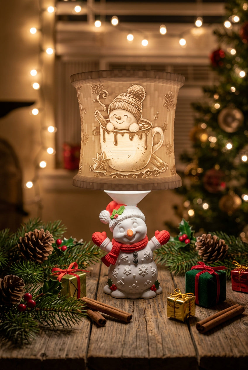 Snowman Christmas Lithophane Lamp