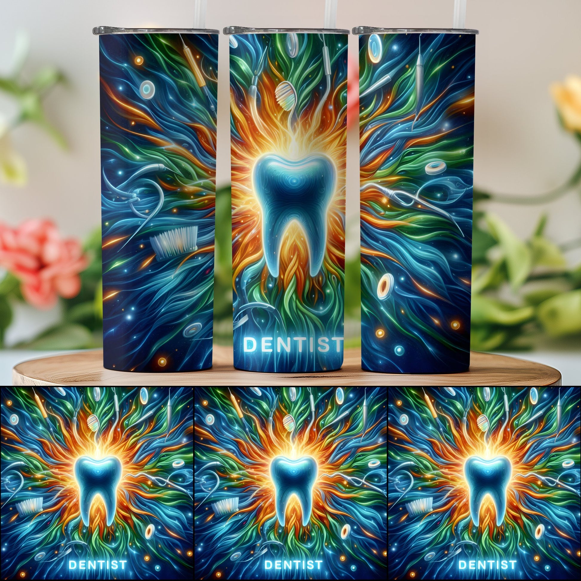 Colorful Dentist Themed Stainless Tumbler product type
