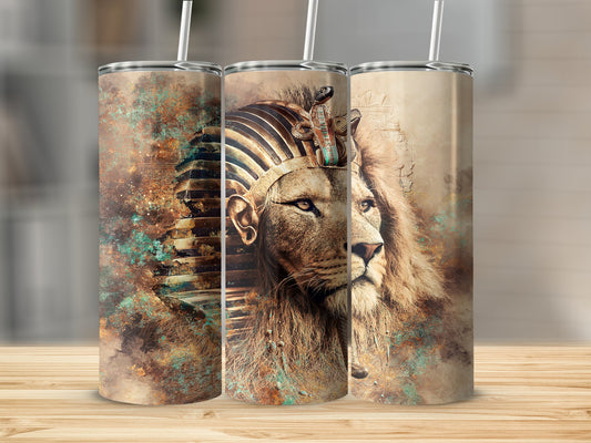 Pharaoh Lion King Design Tumbler for Artistic Drinkware Product