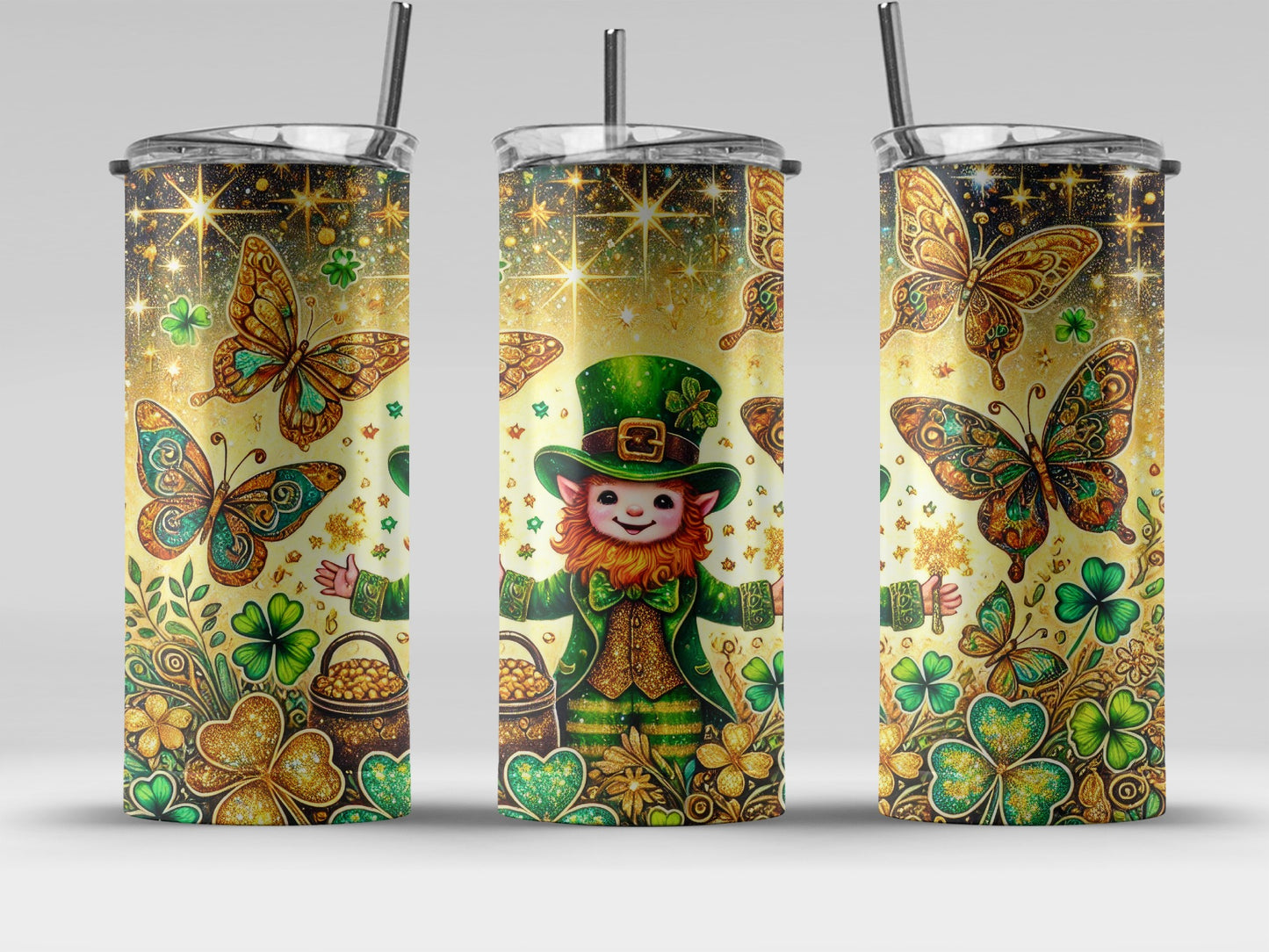 St. Patrick's Day Leprechaun Butterfly Shamrock Tumbler