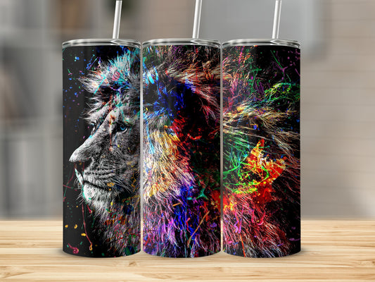 Vibrant Rainbow Lion Art Insulated Tumbler product