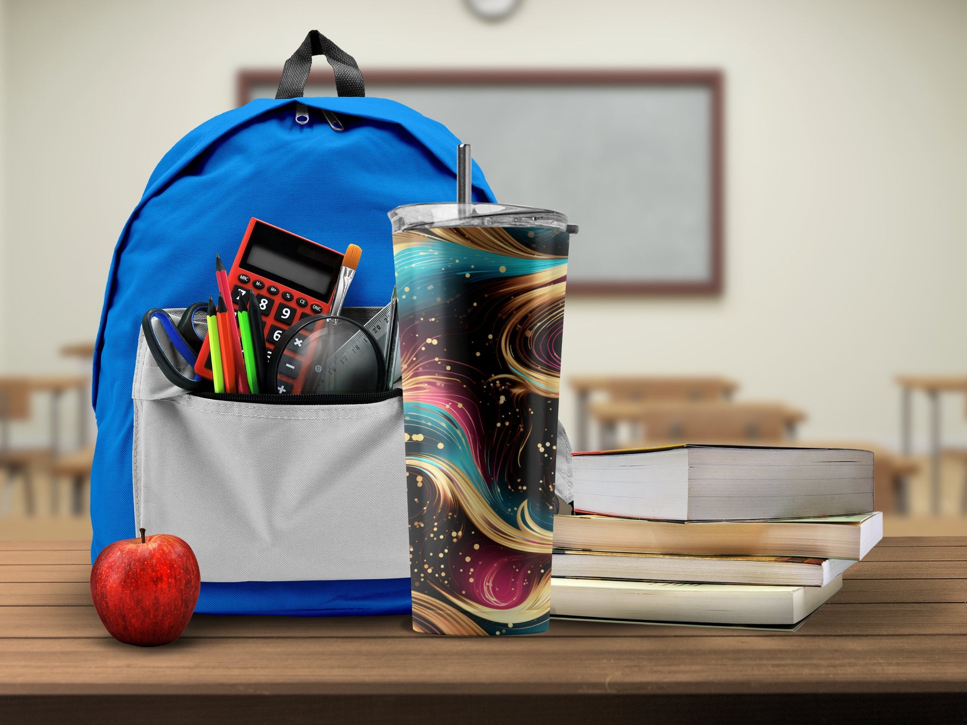 Colorful Swirl Design Insulated Tumbler Cup product type