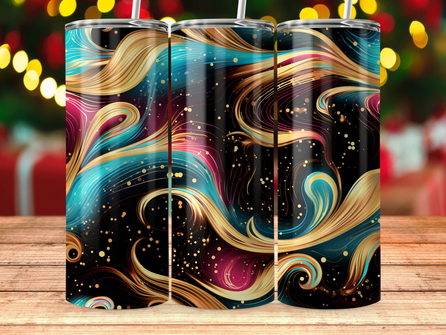 Vivid Swirl Design Insulated Tumbler Product