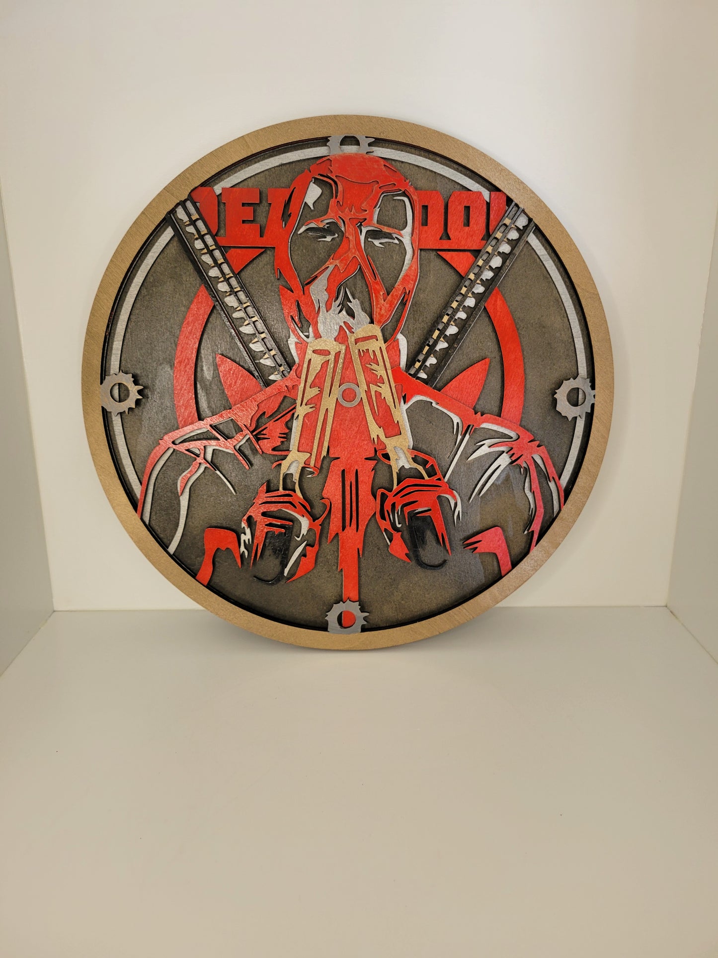 Deadpool Circular Wall Art with Sword Design