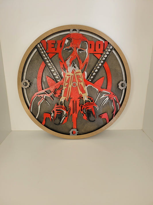 Deadpool Circular Wall Art with Sword Design