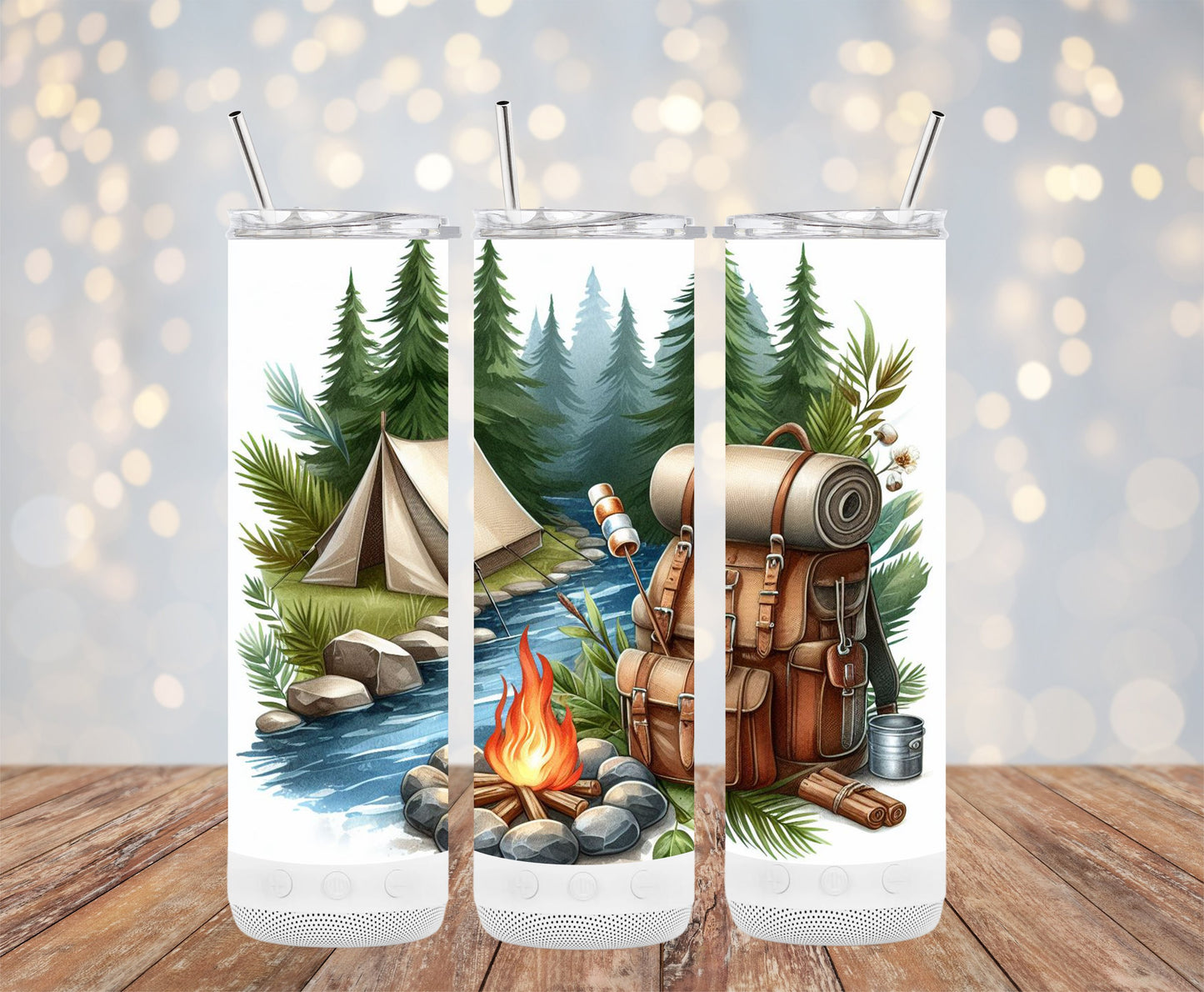 Campfire Adventure Themed Skinny Tumblers product