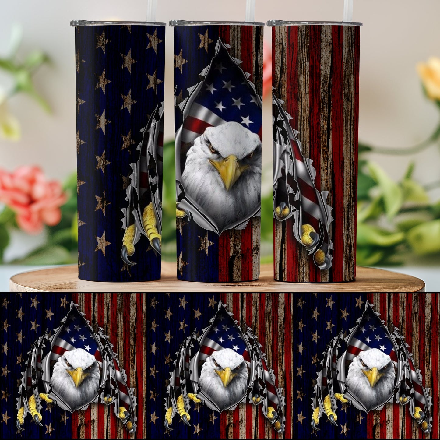 Patriotic Bald Eagle American Flag Tumbler product type