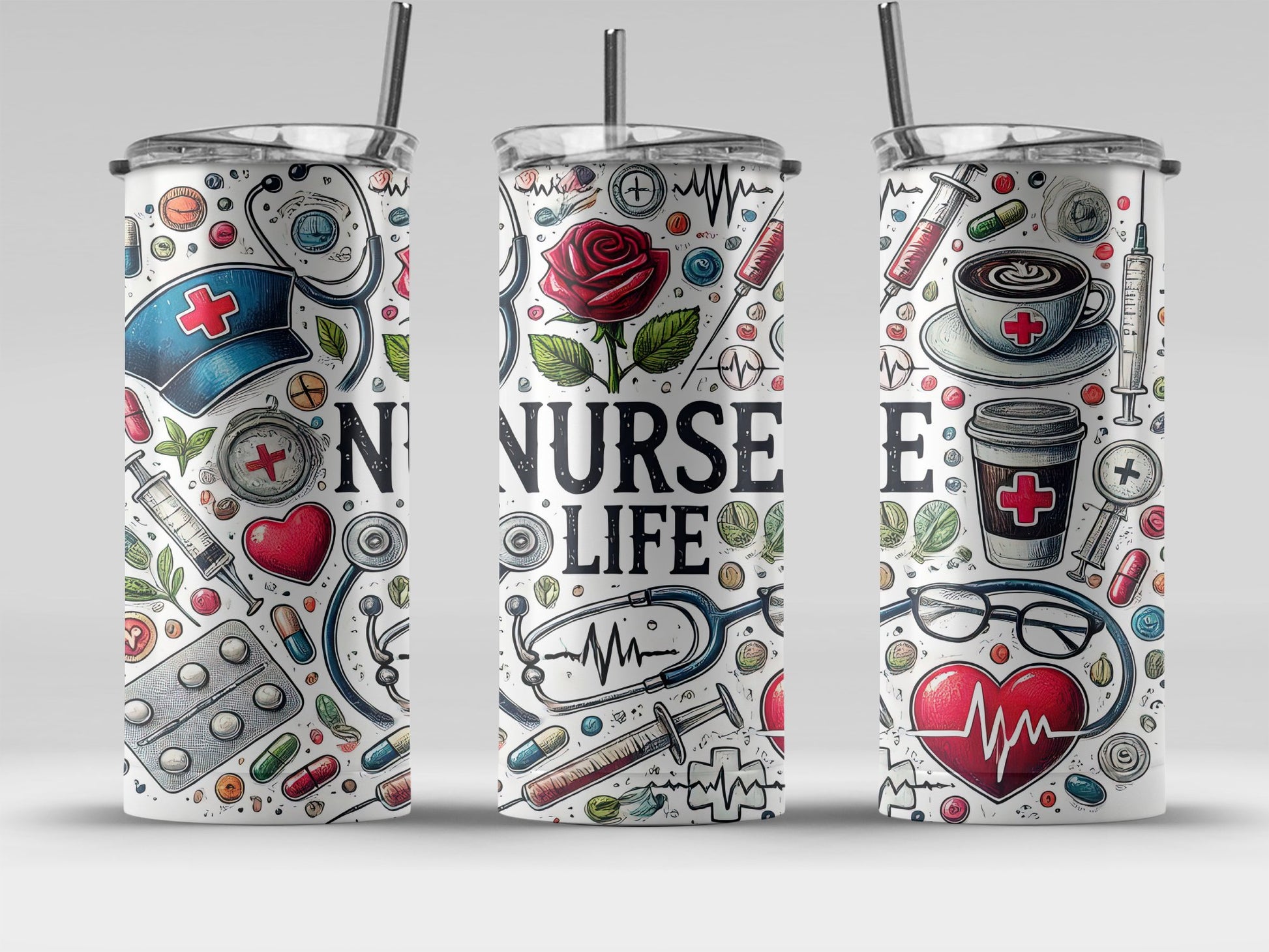 Nurse Life Themed Stainless Steel Tumbler product