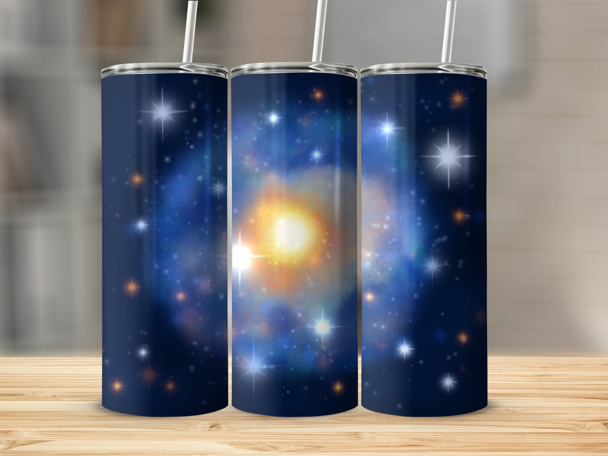 Cosmic Galaxy Design Tumbler with Lid and Straw product type