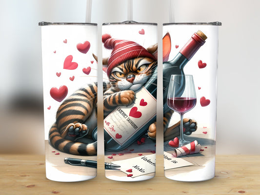 Cranky Cat Wine (Valentine Tumbler)