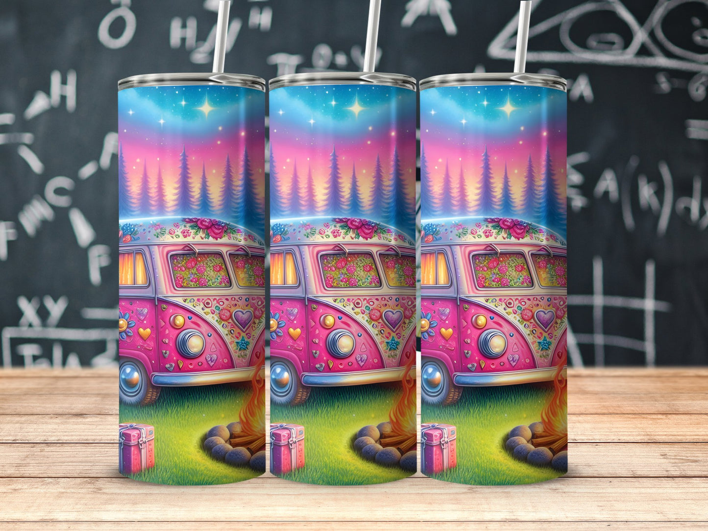 Vintage Rainbow Camper Van Travel Tumbler product type