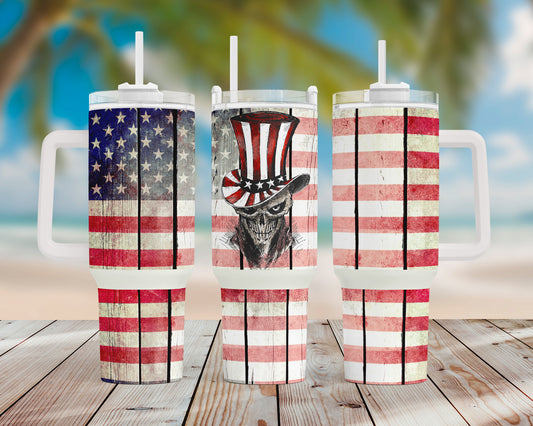 Skull American Flag 91732 Tumbler