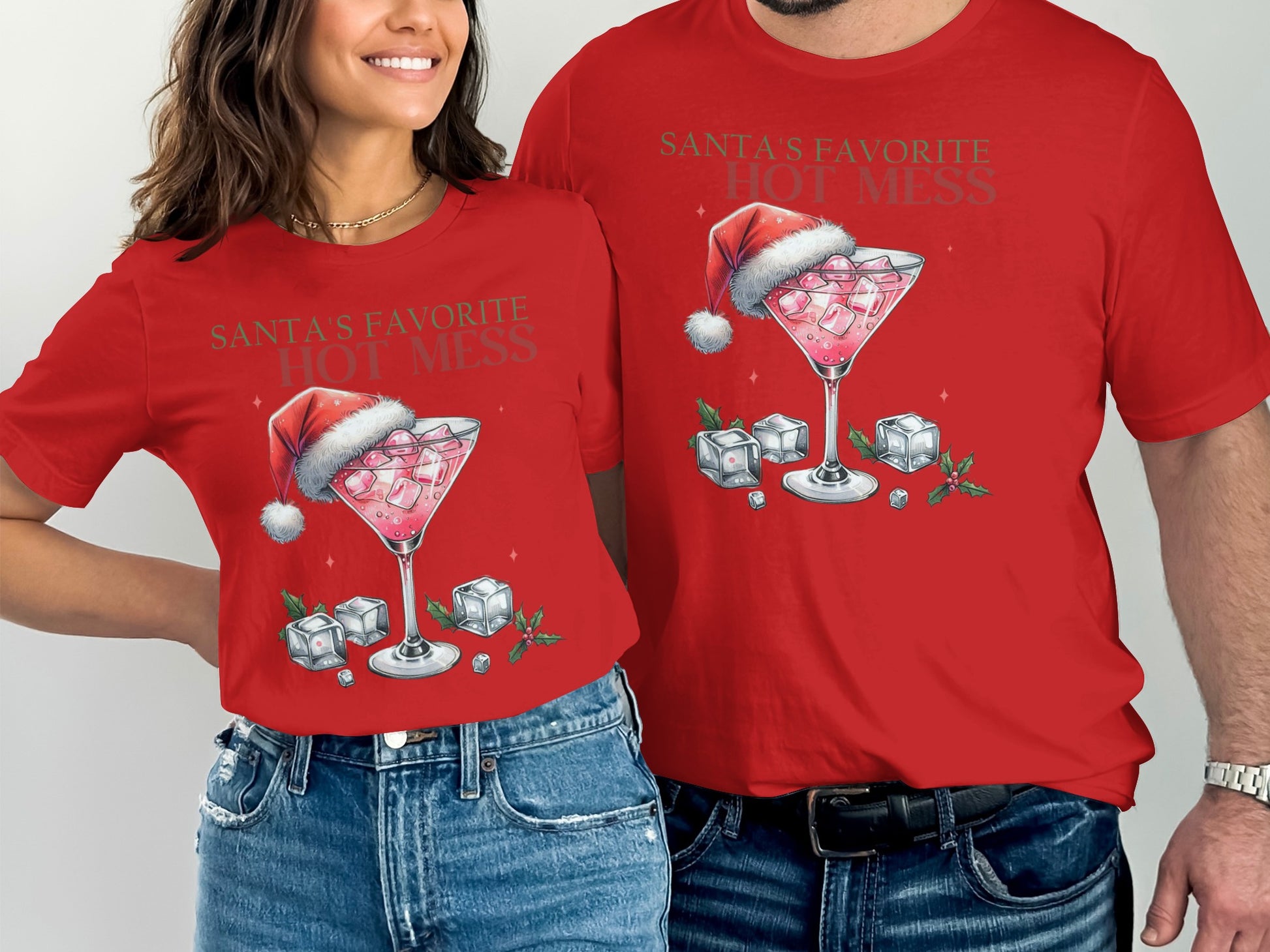 Santa's Favorite Hot Mess Graphic Red Tee Product