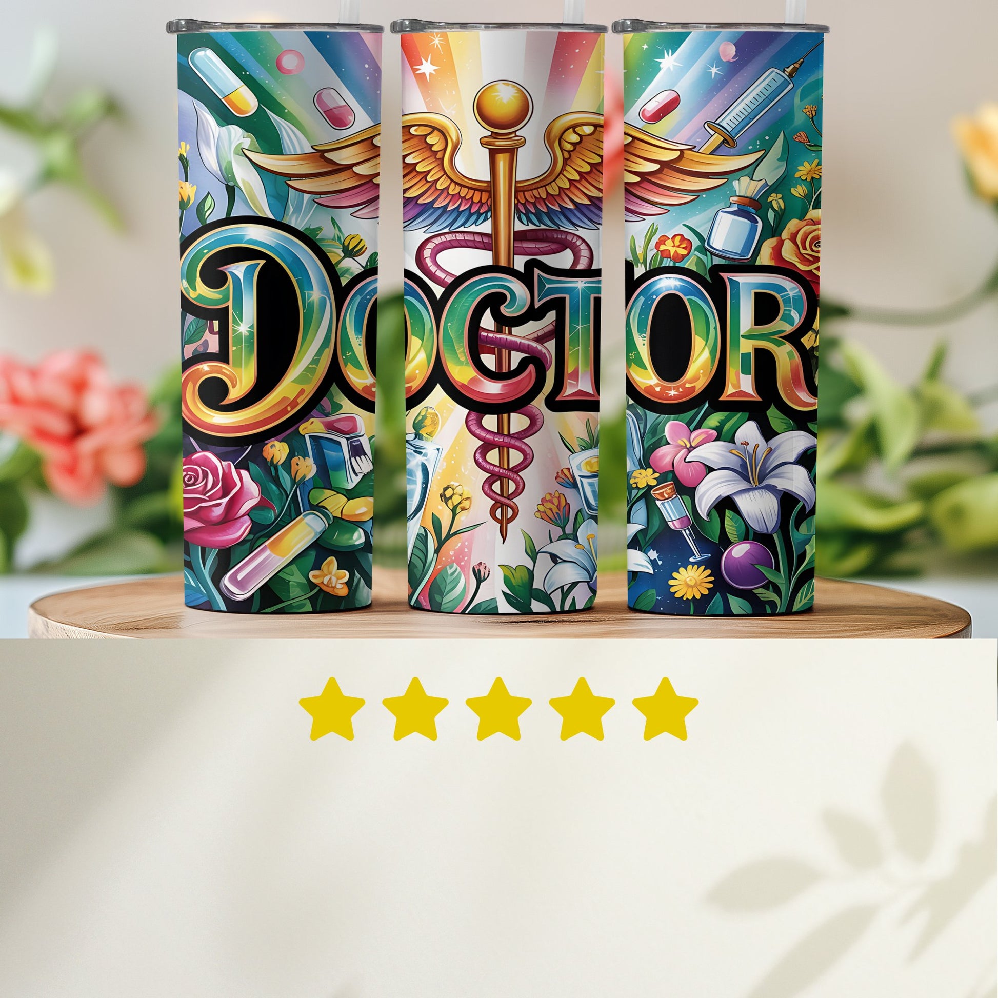 Vibrant Colorful Doctor Design Tumbler Product Type