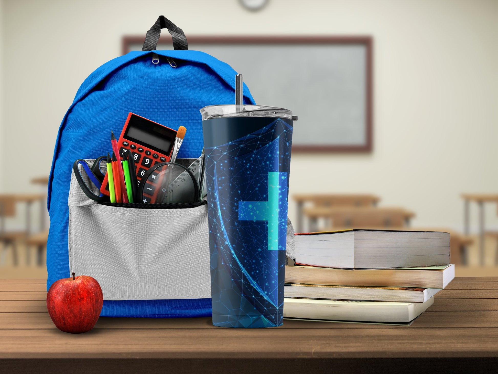 School Essentials Blue Backpack and Tumbler Drinkware product