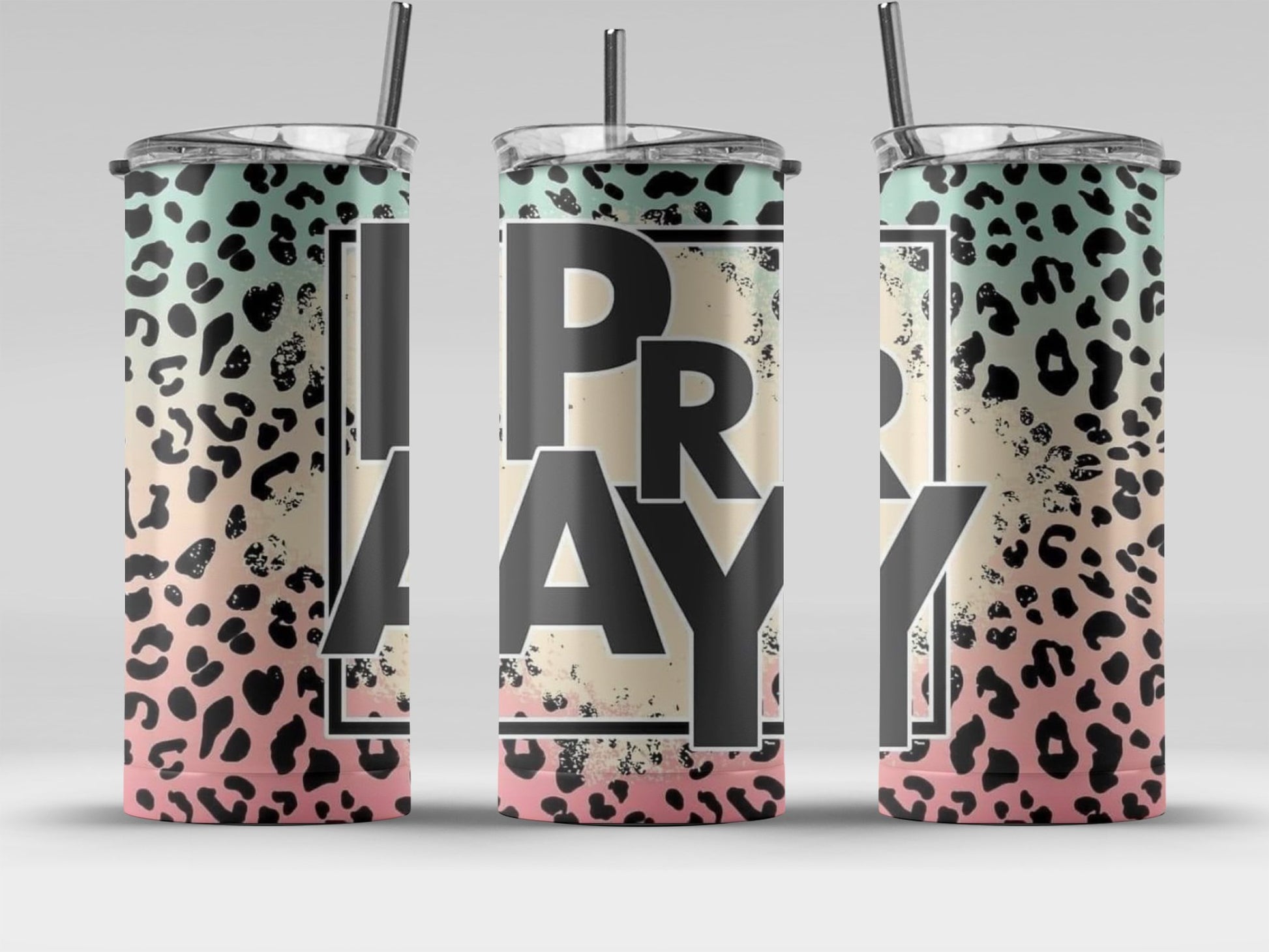 Colorful Leopard Print Pray Tumbler Cup product