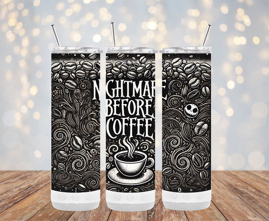 Nightmare Before Coffee Design Skinny Tumbler product