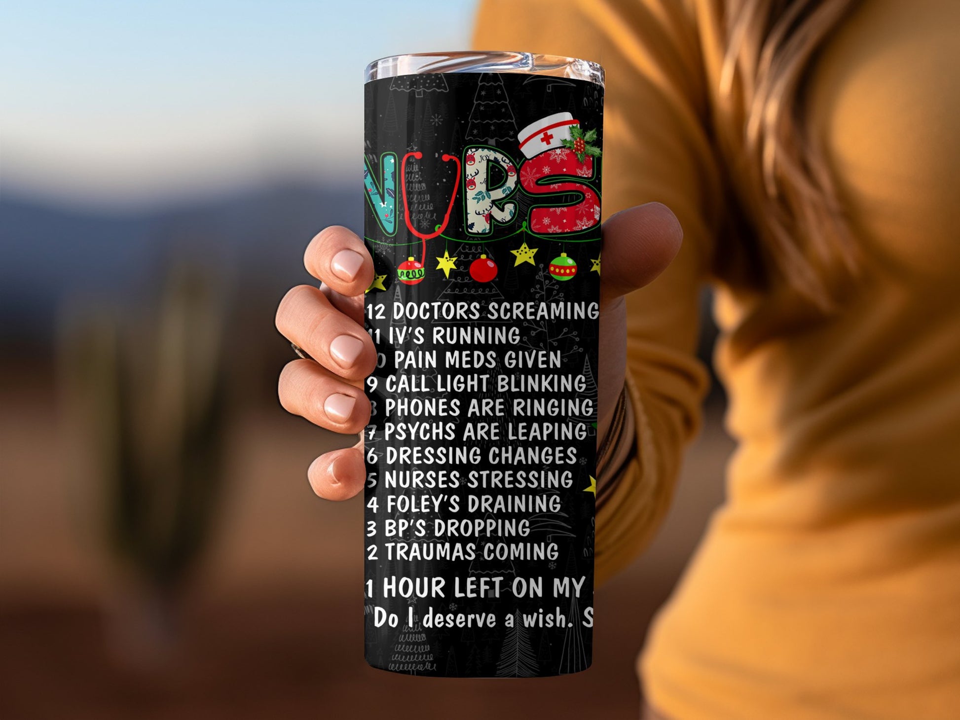 Funny Christmas 12 Nurses Screaming Tumbler product