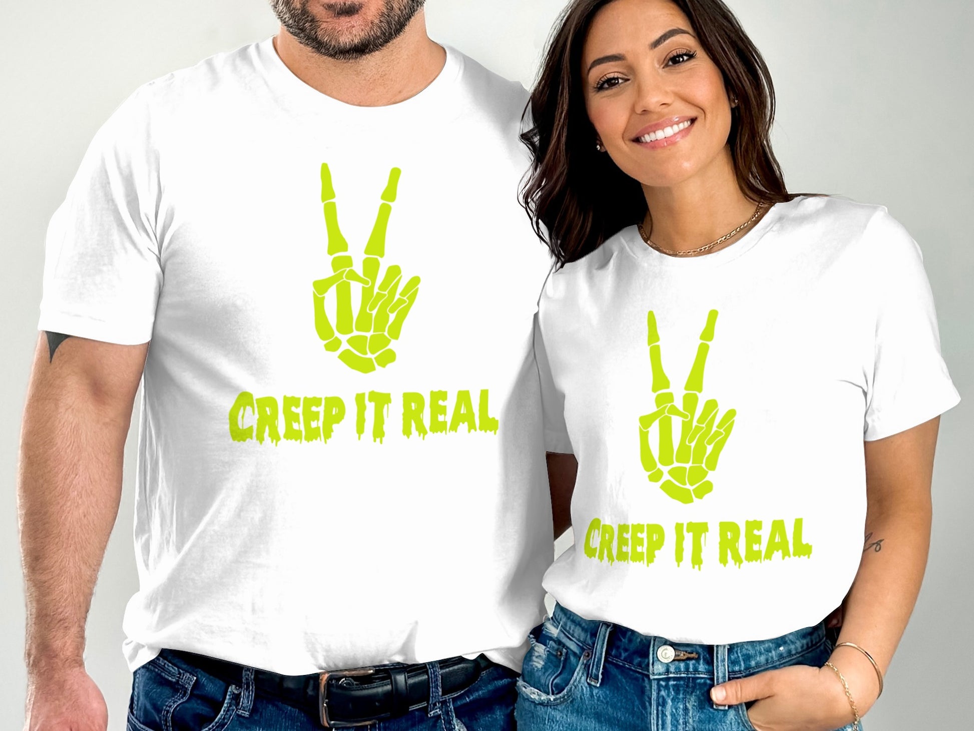 Creep It Real Graphic Skeleton Hand Gesture Shirt product type