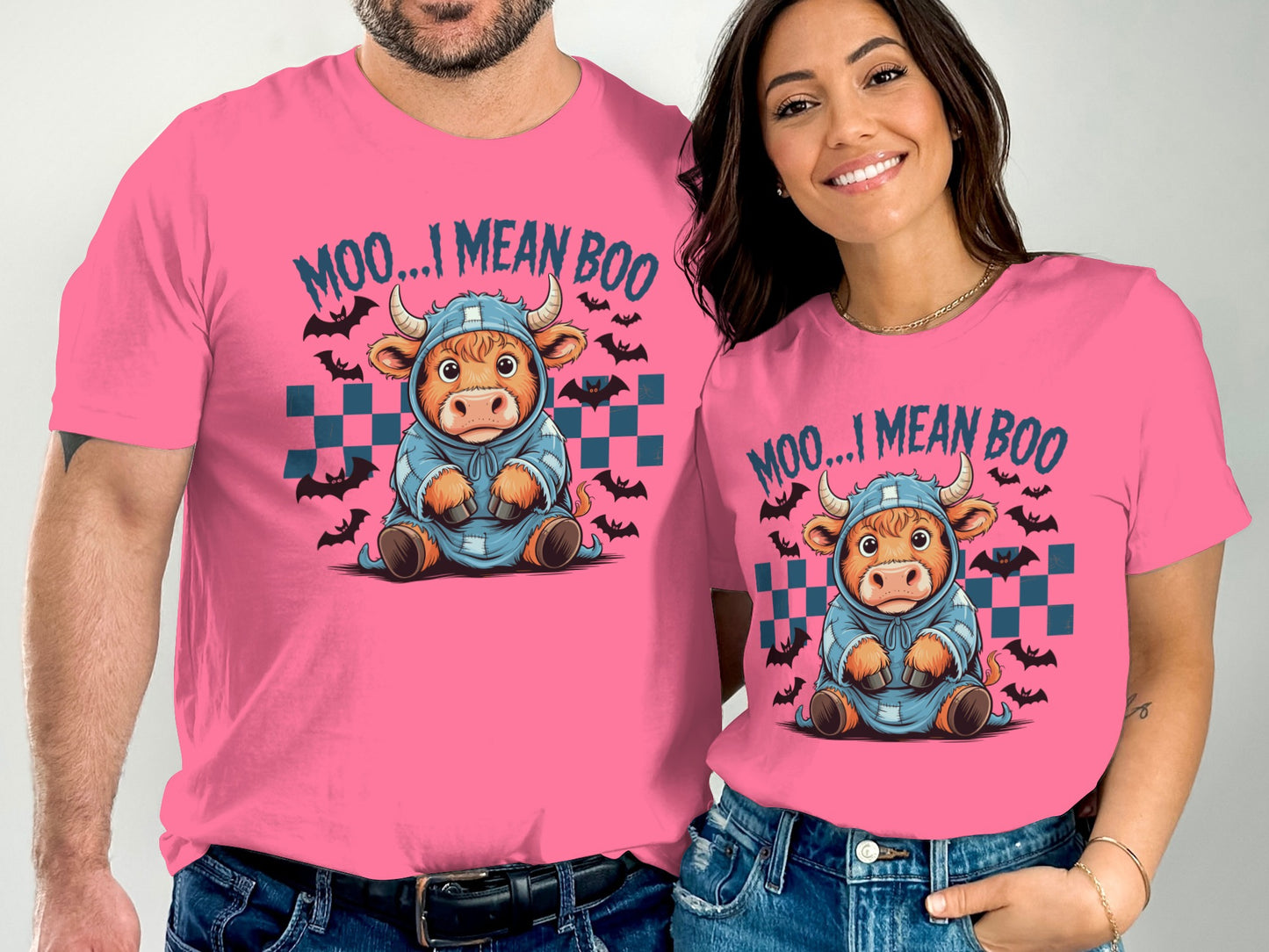Cute Cow and Halloween Theme Pink T-Shirt product