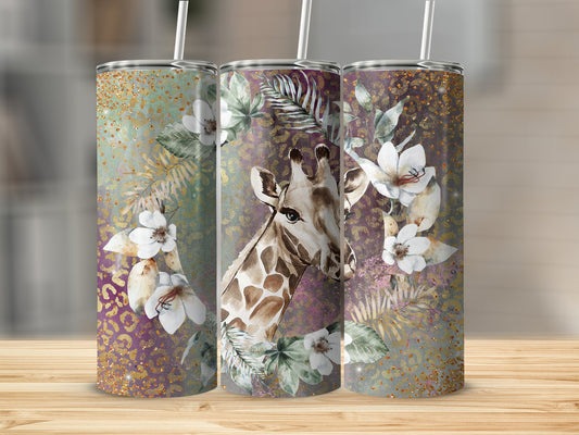 Giraffe Design Tumbler with Floral Pattern product
