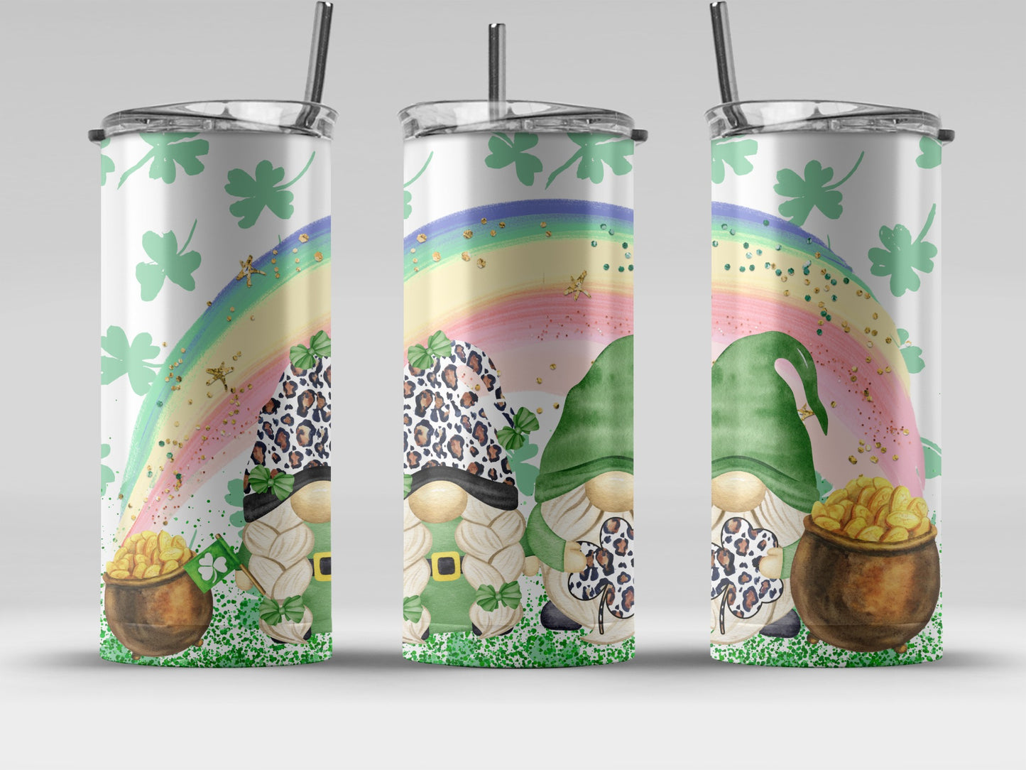 St. Patrick's Day Rainbow Leprechauns Tumbler Cup