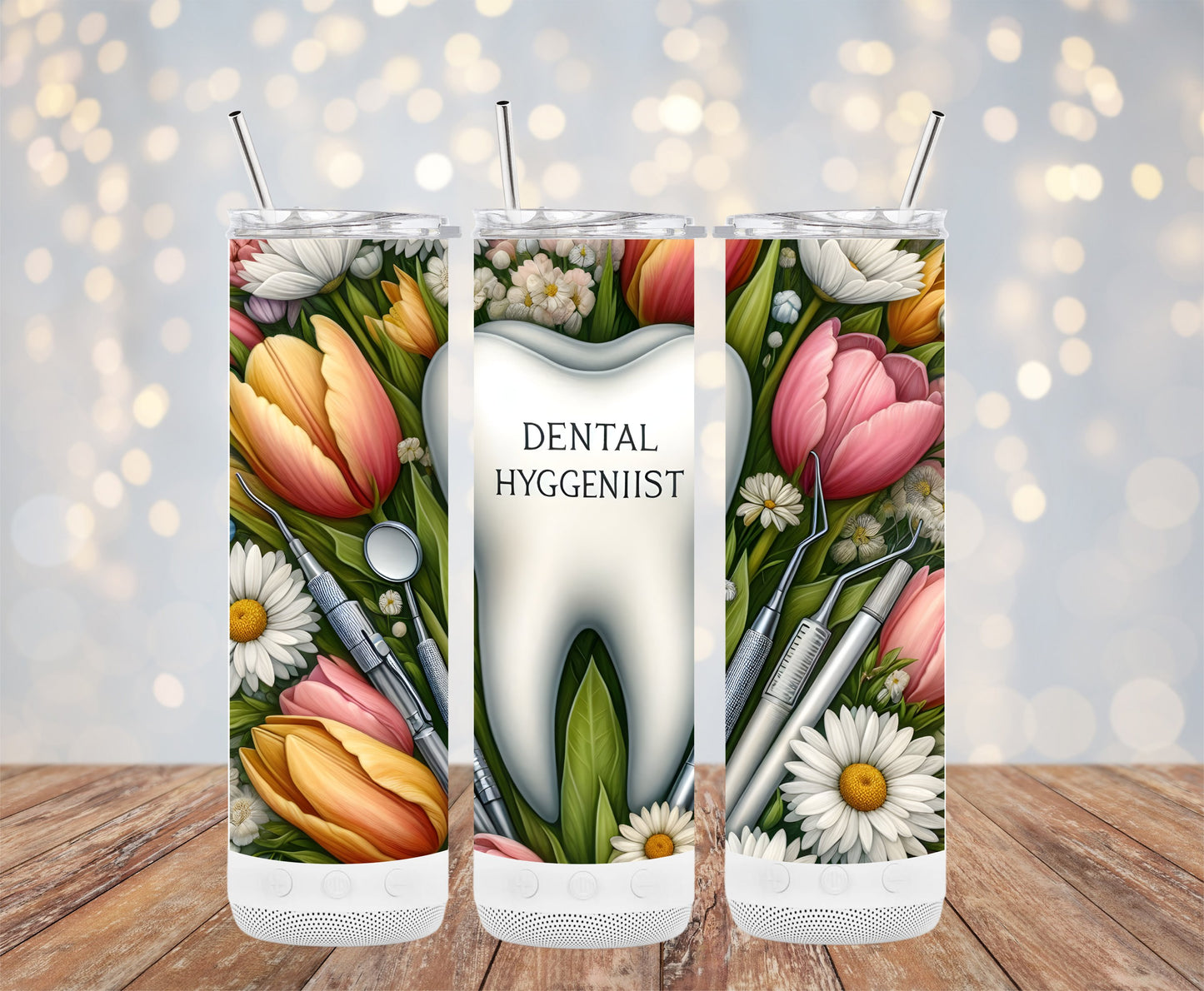 Floral Dental Hygienist Themed Tumbler product