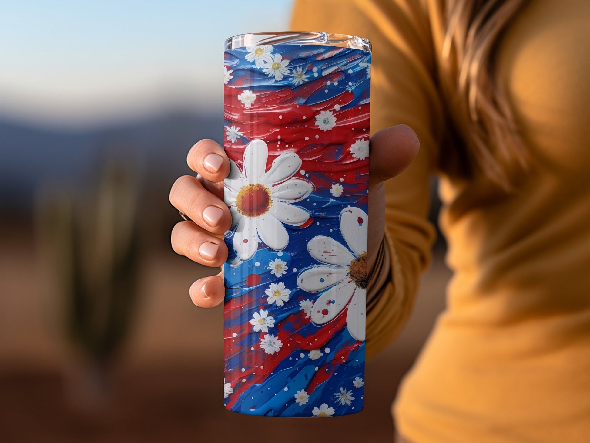 Red White And Blue Floral Patterned Drinkware product