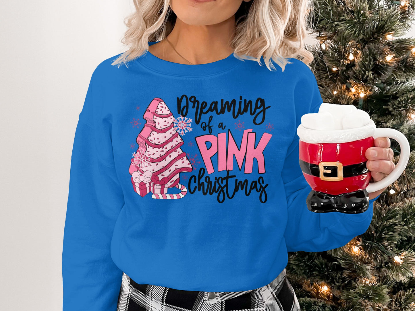Dreaming of a Pink Christmas Graphic Sweatshirt