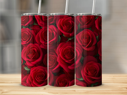 Elegant Red Roses Design Tumbler for a Stylish Product