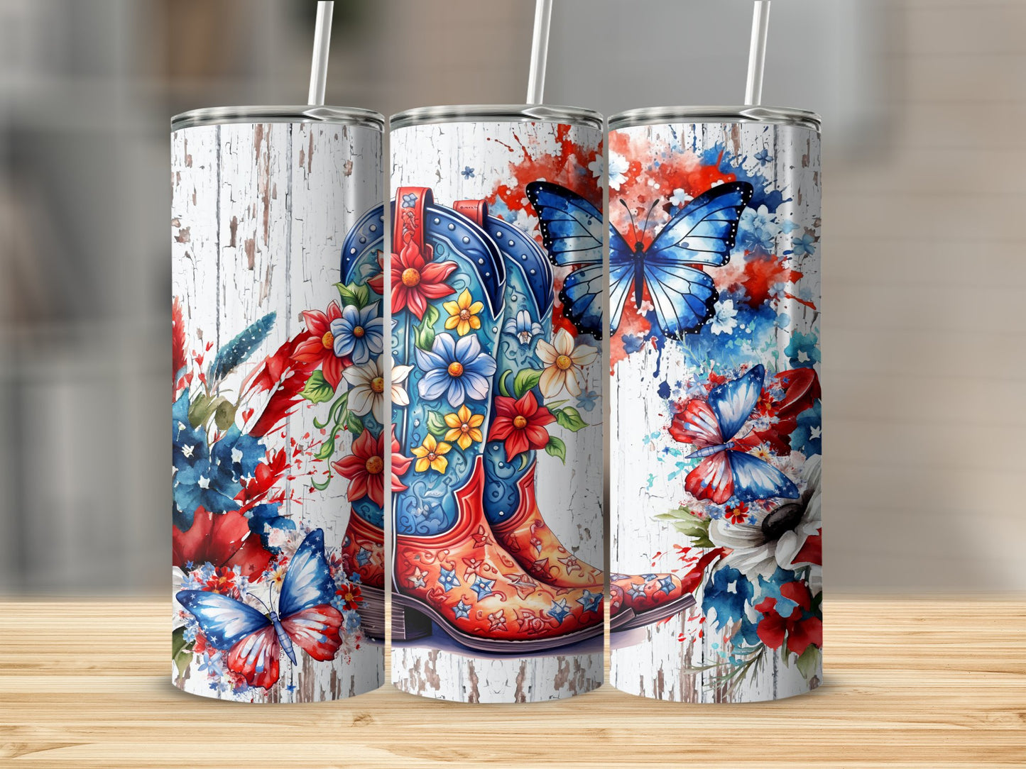 Colorful Butterflies And Flowers On Tumbler product type