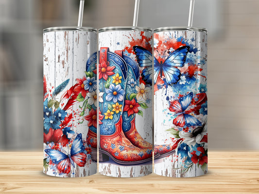 Colorful Butterflies And Flowers On Tumbler product type